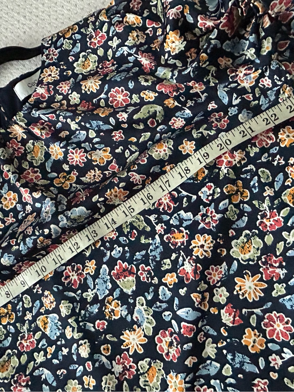 Navy Floral Long-Sleeve Peasant Blouse - Picture 9 of 12